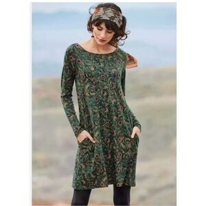 Peruvian Connection Green Floral Orla Dress